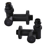 Набір Кран вентильний кутовий з американкою SOLOMON LUX 1/2" 7777 TEN (2 шт.) BLACK  (1уп), фото 4