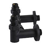 Набір Кран вентильний кутовий з американкою SOLOMON LUX 1/2" 7777 TEN (2 шт.) BLACK  (1уп), фото 5