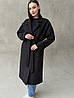 Демісезонне модне актуального жіноче кашемірове пальто оверсайз чорного кольору, фото 5