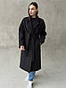 Чорне довге жіноче зимове утеплене утеплене кашемірове пальто оверсайз вільного крою, фото 10