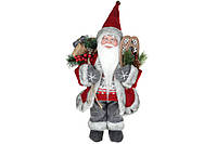 Новогодняя декоративная игрушка Санта, 30см, цвет - серый с красным NY14-511 ОСТАТОК