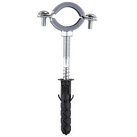 Хомут у складі CR 3/4| (25-30 мм) з гвинтом-шурупом 8*80 і дюбелем у уп., сірий