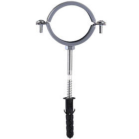 Хомут у зборі CR 2" (59-65 мм) з гвинтом-шурупом 8*100 і дюбелем у уп., сірий