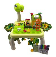 Детский игровой столик для творчества 2 в1 с проектором и конструктором, звуковые и световые эффекты. SE-105