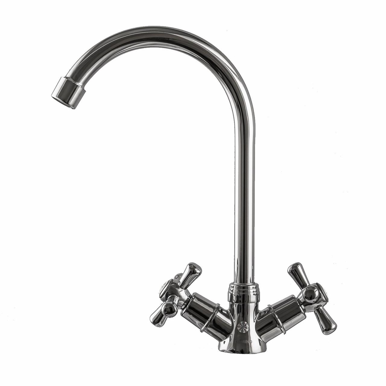 Змішувач для кухні DOMINO DK-H104-2N-CHROM хрест SHARM, фото 1