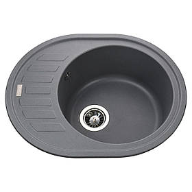 Гранітна мийка Globus Lux ARNO сірий металік 620х500 мм-А0003