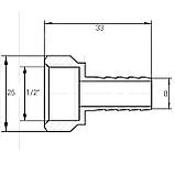 Штуцер 1/2" В 8 мм нікельований NU3D1S OPTIMUM, фото 3