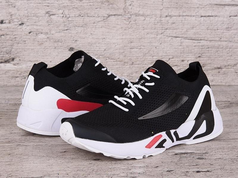 Кроссовки FILA Mind One BLACK / white текстильные черные на белой высокой подошве с белыми шнурками Оригинал