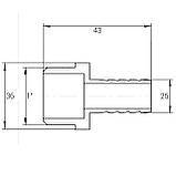Штуцер 1" Н 25 мм нікельований NU5L2S OPTIMUM, фото 3
