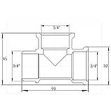Трійник 3/4| ВВН нікельований NT444S OPTIMUM, фото 3