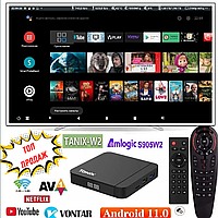 Приставка смарт-тв для телевізора TANIX W2 4 32 Amlogic sS05W2 Android, відеоприставки Smart TV Box