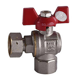 Кран кульовий кутовий з накидною гайкою SOLOMON 1/2| ВВ PN40 160401