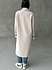 Біле довге жіноче зимове утеплене утеплене кашемірове пальто оверсайз вільного крою, фото 3