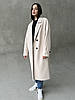 Біле довге жіноче зимове утеплене утеплене кашемірове пальто оверсайз вільного крою, фото 6