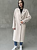 Біле довге жіноче зимове утеплене утеплене кашемірове пальто оверсайз вільного крою, фото 10