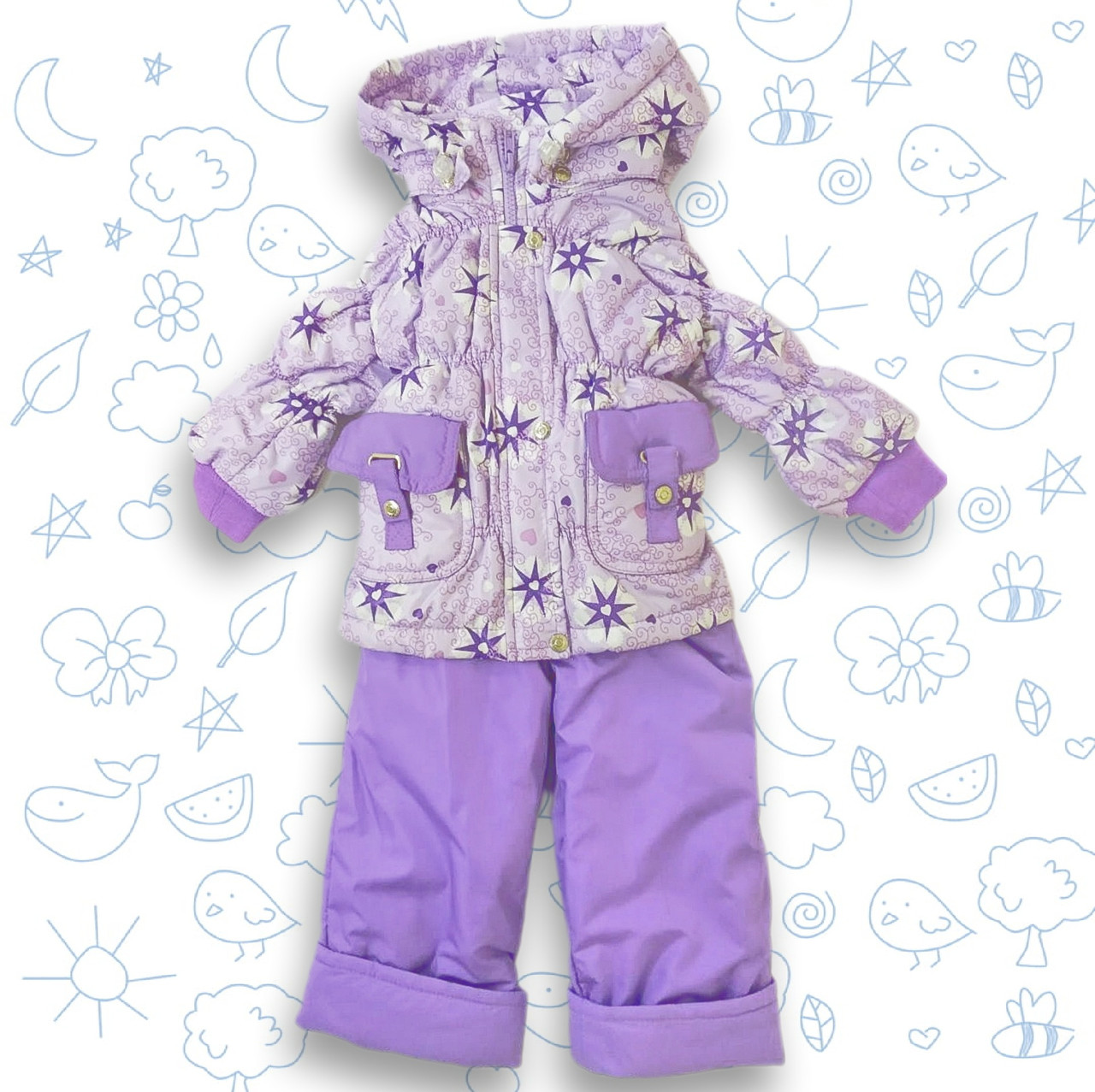 Комбінезон для дівчинки р 80 9-12 міс дитячий роздільний весняний осінній термо демісезонний весна осінь В 906