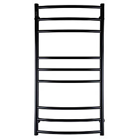 Сушарка для рушників UNIO LDE W 1000-500-9 BLK Драбинка Дуга Еліт вода чорна