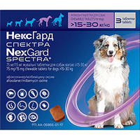 НексГард Спектра Таблетки проти бліх, кліщів та гельмінтів для собак 15-30кг, 3шт