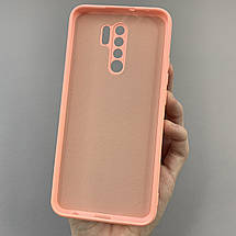 Чохол для Xiaomi Redmi 9 силікон кейс з мікрофіброю чохол на телефон сяомі редмі 9 рожевий o3c, фото 3