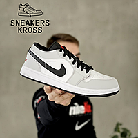 Мужские кроссовки Nike Air Jordan 1 Low Grey White, Найк Эир Джордан 1