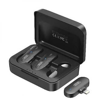 Мікрофон подвійний XO бездротовий петличний для Lightning MKF09B Twin