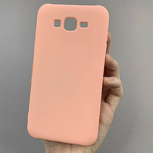 Чохол для Samsung Galaxy J7 2015 J700 силікон кейс з мікрофіброю на телефон самсунг дж700 рожевий o3c