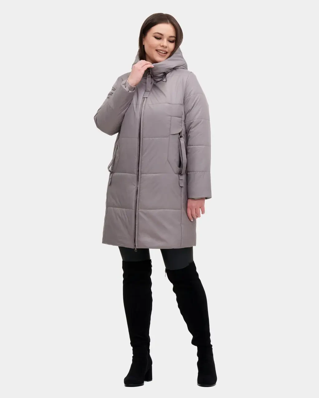 Трендова жіноча демісезонна куртка з плащової тканини, великі розміри