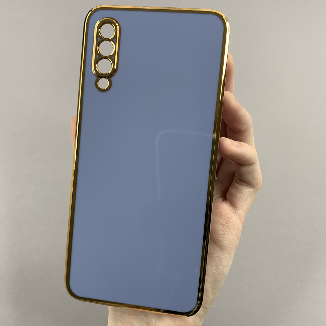 Чохол для Samsung Galaxy A50 чохол із золотою окантовкою на телефон самсунг а50 синій h7y