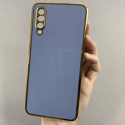 Чохол для Samsung Galaxy A50 чохол із золотою окантовкою на телефон самсунг а50 синій h7y, фото 1
