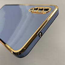 Чохол для Samsung Galaxy A50 чохол із золотою окантовкою на телефон самсунг а50 синій h7y, фото 5