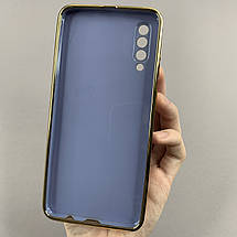 Чохол для Samsung Galaxy A50 чохол із золотою окантовкою на телефон самсунг а50 синій h7y, фото 2