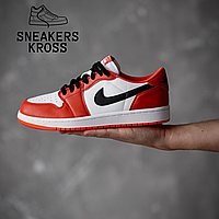 Мужские кроссовки Nike Air Jordan 1 Low Orange White Black, Найк Эир Джордан 1