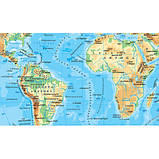 Світ. Фізична карта, м-б 1:70 000 000 (на картоні, на планках), фото 2