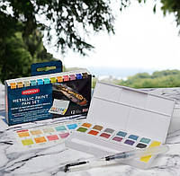 Набор акварели Derwent Metallic Paint Pan Set 12 цветов