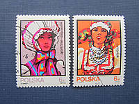 2 марки Польща 1983 етнонос народні костюми жіночі головні убори гаш