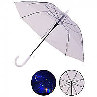 Прозрачный зонт-трость UM5216 с подсветкой