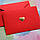 Конверт С6, червоний Creative board ruby 120гм2 с тисненям серця, фото 3