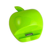 Док-станція для iPhone 4/4S, 5, iPod, iPad у формі яблучка, зелена