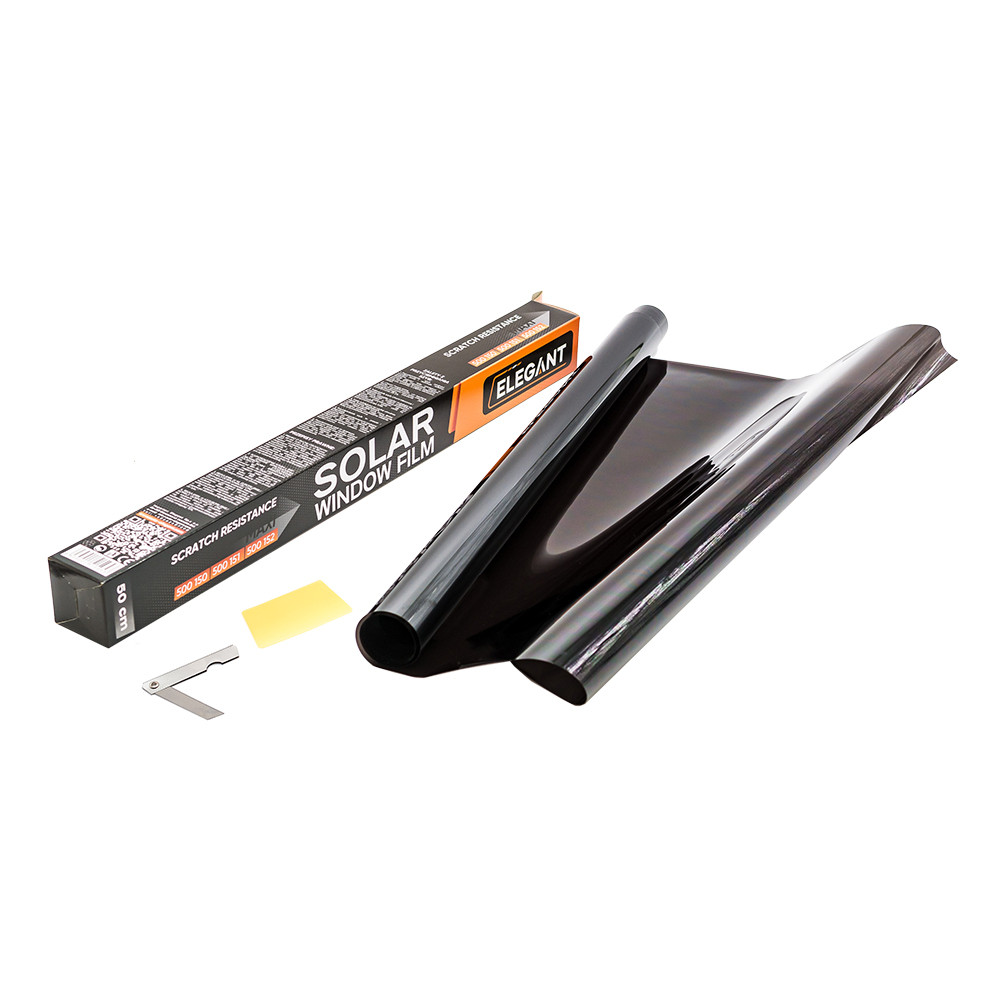 Тонувальна плівка 0.5х3 м Dark Black SRC 23 мкм Elegant Plus EL 500151 з антицарапним покриттям, фото 1