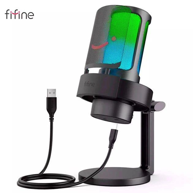 Мікрофон Fifine AmpliGame A8 USB з RGB підсвіткою, чорний, фото 1