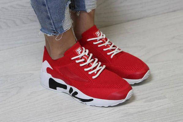 Кроссовки FILA Mind One RED / white текстильные черные на белой высокой подошве с белыми шнурками Оригинал, фото 5