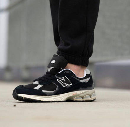 Кросівки New Balance 2002R Black White / Нью Беланс 2002Р Чорні з Білим, фото 1