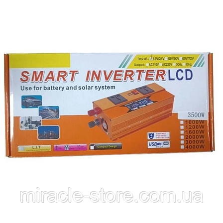 Перетворювач ERYUAN LCD SMART з 12 V на 220 V 4000W, фото 2