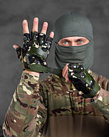 Перчатки mechanix мультикам короткопалые Тактические перчатки без пальцев мультикам Беспалые перчи мультикам