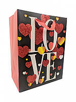 Подарочный пакет "LOVE" 212S, 18х23х10 см (212S-1)
