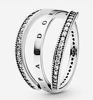 Каблучка Трансформер Пандора Паве з логотипом, гравіюванням Срібна, кольцо, кільце Pandora 925 проба 17 розмір