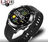 Смарт часы LIGE 2021 IP68 C2 силикагель + подарок кожаный ремешок