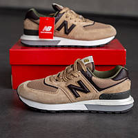 Коричневые замшевые мужские кроссовки New Balance 574 Legacy