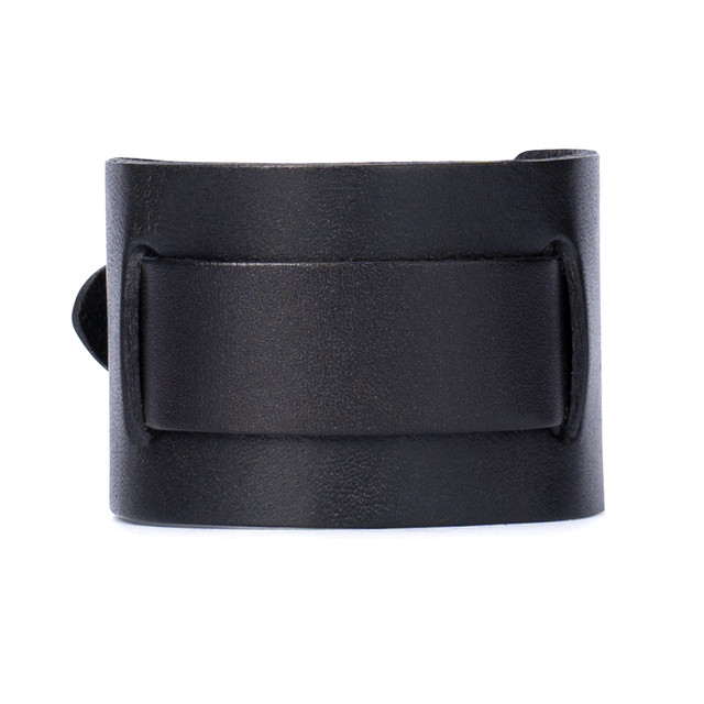 Браслет на руку шкіряний чорний широкий