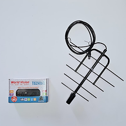Комплект Т2 тюнер World Vision T644D2 FM та антена кімнатна Eurosky ES-005A